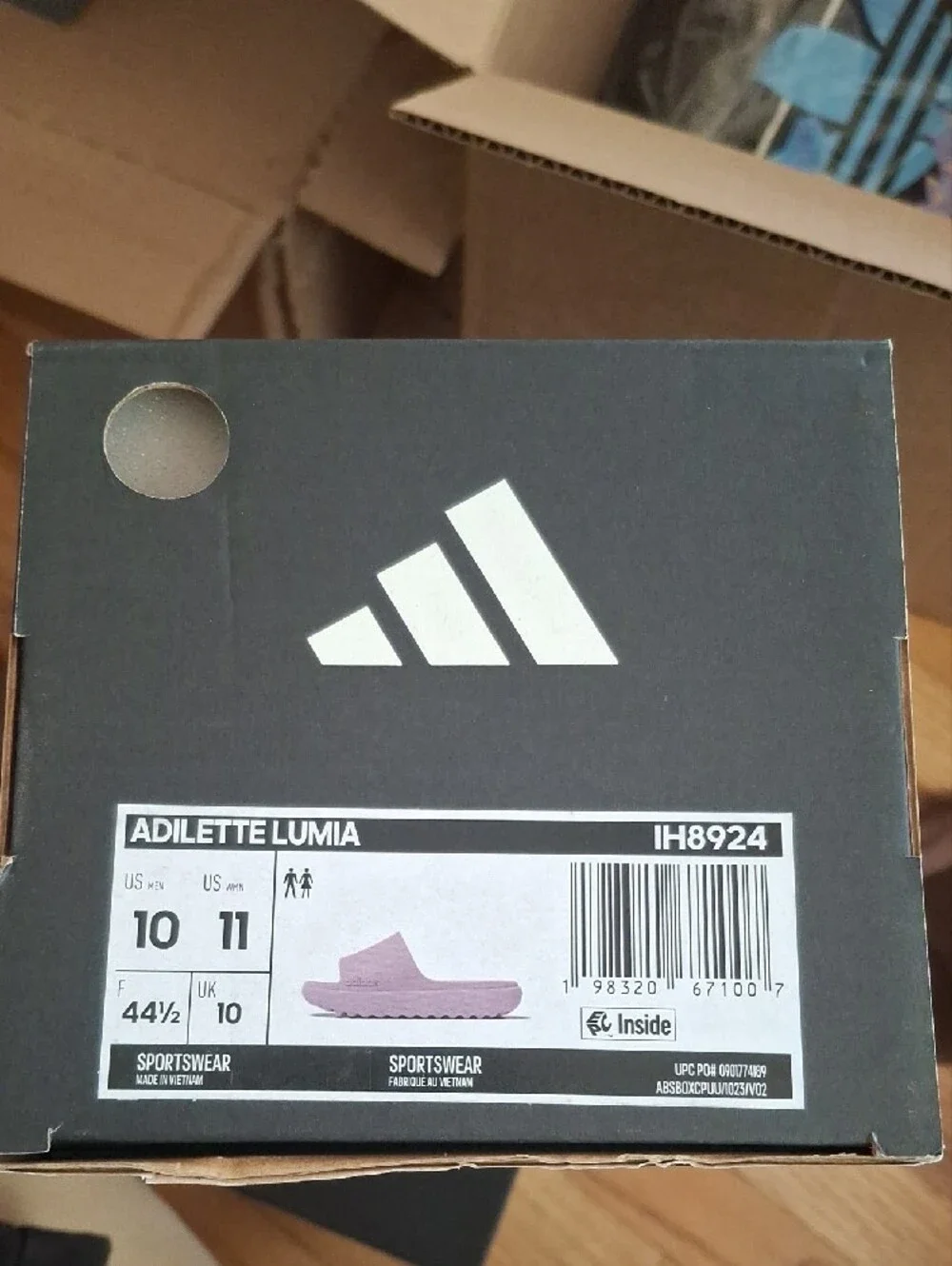 adidas Men's Light Pink Slide Sandals